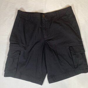NWT Magellan Hickory Canyon Cargo Shorts Men's 32W Black 100% Cotton